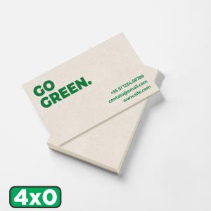 Cartão de Visita Reciclado Reciclato 240g 9x5cm 4x0 (Impressão frente colorida e verso sem impressão)  Corte Reto 